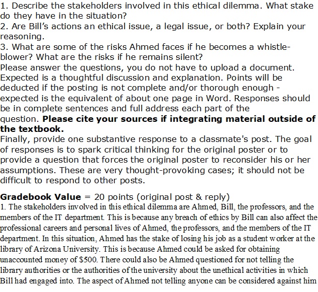 Small Discussion Case - 2 Resolving Ethical Business Challenges